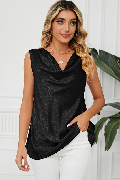 Ruched Cowl Neck Tank Top